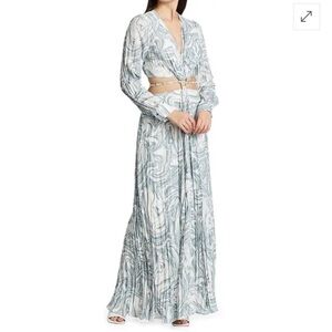 Jonathan Simkhai Priya Swirl Print Waist Cut-Out Dress Size: 2